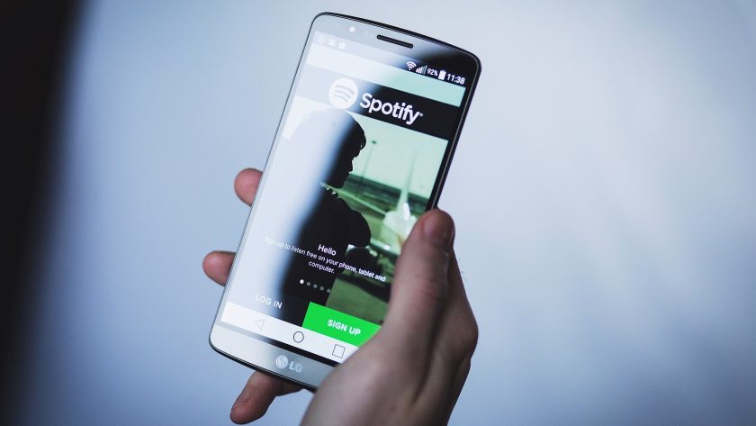 schermo di entrata di Spotify su un cellulare