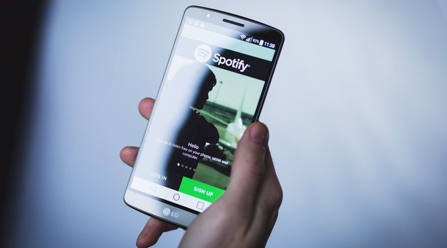 schermo di entrata di Spotify su un cellulare